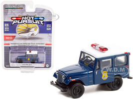1974 Jeep DJ-5 Dark Blue with White Top Indianapolis Metropolitan Police Department Indiana Hot Pursuit Series 40 1/64 Diecast Model Car Greenlight 42980 A