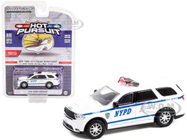 2019 Dodge Durango White with Blue Stripes NYPD New York City Police Department New York Hot Pursuit Series 40 1/64 Diecast Model Car Greenlight 42980 F