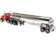 Kenworth T880 SBFA Tandem Day Cab Truck Pusher Axle Heil FD9300/DT-C4 Petroleum Tanker Trailer Frontier Tank Lines Red Chrome Transport Series Limited Edition 500 pieces Worldwide 1/50 Diecast Model Diecast Masters 64190