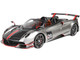Pagani Huayra Roadster BC Silver Metallic Carbon Gray White Red Stripes Red Accents DISPLAY CASE Limited Edition 200 pieces Worldwide 1/18 Model Car BBR P18159 A