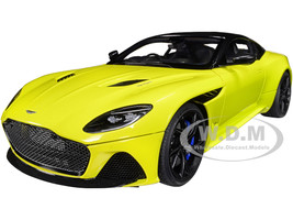 Aston Martin DBS Superleggera RHD Right Hand Drive Lime Essence Green Metallic Carbon Top Carbon Accents 1/18 Model Car Autoart 70295