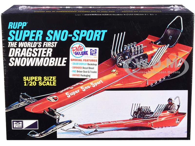 Skill 2 Model Kit Rupp Super Sno-Sport Snowmobile Dragster The World's First 1/20 Scale Model MPC MPC961