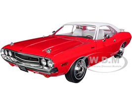 1970 Dodge Challenger The Challenger Deputy Bright Red White Top 1/18 Diecast Model Car Greenlight 13618