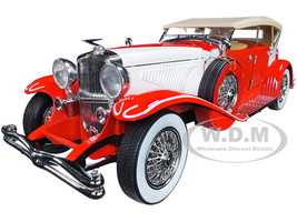 Duesenberg II SJ Red White Tan Top 1/18 Diecast Model Car Greenlight 13627