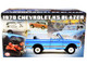 1970 Chevrolet K5 Blazer Medium Blue Metallic White Top 1970 Dealer Ad Truck Limited Edition 1020 pieces Worldwide 1/18 Diecast Model Car ACME A1807704