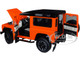 Land Rover Defender 90 Works V8 Bright Orange Gloss Black Top 70th Edition 1/18 Diecast Model Car LCD Models LCD18007
