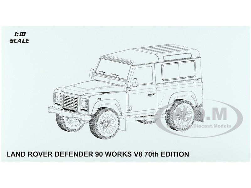 LAND ROVER DEFENDER 90 WORKS V8 70TH ED ORANGE 1/18 DIECAST LCD