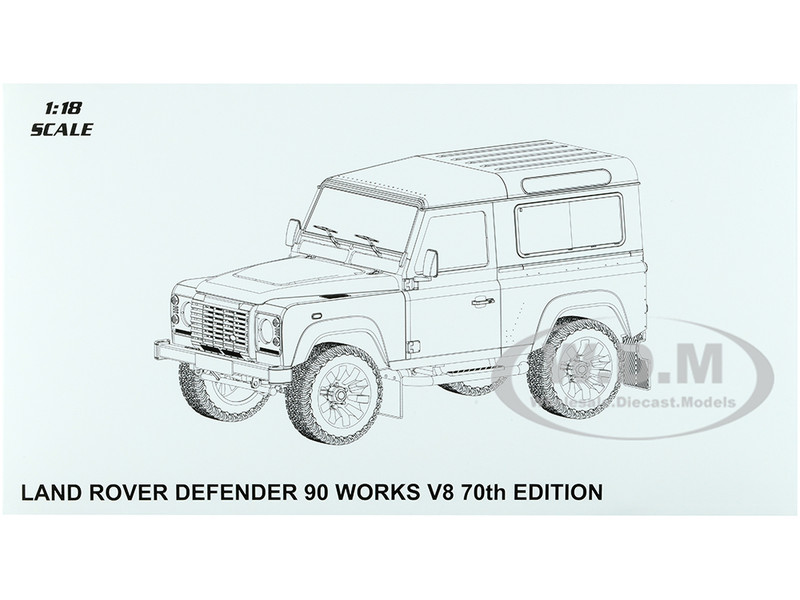 Land Rover Defender 90 Works V8 Red Metallic Gloss Black Top 70th