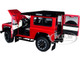 Land Rover Defender 90 Works V8 Red Metallic with Gloss Black Top 70th Edition 1/18 Diecast Model Car by LCD Models LCD18007r