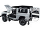 Land Rover Defender 90 Works V8 Silver Metallic Gloss Black Top 70th Edition 1/18 Diecast Model Car LCD Models LCD18007