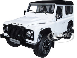 Land Rover Defender 90 Works V8 White Gloss Black Top 70th Edition 1/18 Diecast Model Car LCD Models LCD18007