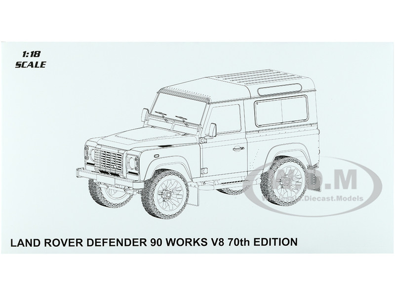 Land Rover Defender 90 Works V8 White Gloss Black Top 70th Edition