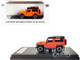 Land Rover Defender 90 Works V8 Bright Orange Black Top 70th Edition 1/64 Diecast Model Car LCD Models LCD64016