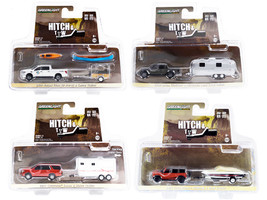 Hitch & Tow Set of 4 pieces Series 23 1/64 Diecast Model Cars Greenlight 32230