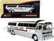 MCI MC-7 Challenger Intercity Coach Grey Goose Lines Winnipeg Canada White Silver with Stripes Vintage Bus & Motorcoach Collection 1/87 HO Diecast Model Iconic Replicas 87-0335