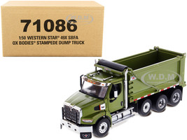 Western Star 49X SBFA OX Bodies Stampede Dump Truck Olive Green Metallic Transport Series 1/50 Diecast Model Diecast Masters 71086
