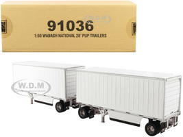 Wabash National 28' Double Pup Trailers White Transport Series 1/50 Diecast Model Diecast Masters 91036