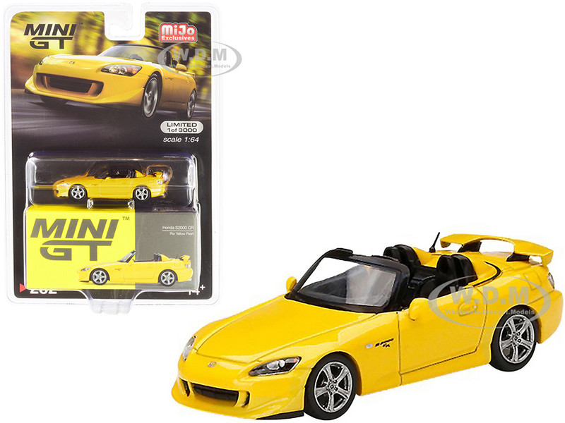 Honda S2000 CR Convertible Rio Yellow Pearl Limited Edition 3000 pieces Worldwide 1/64 Diecast Model Car True Scale Miniatures MGT00282