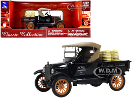 1925 Ford Model T Pickup Truck Black Tan Top ACME Demolition Co T-N-T Explosive Barrels Classic Collection Series 1/32 Diecast Model Car New Ray 55153