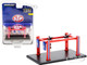 Adjustable Four-Post Lift STP Red and Blue Four-Post Lifts Series 2 1/64 Diecast Model Greenlight 16120 A