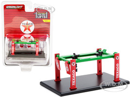 Adjustable Four-Post Lift Texaco Red and Green Four-Post Lifts Series 2 1/64 Diecast Model Greenlight 16120 B