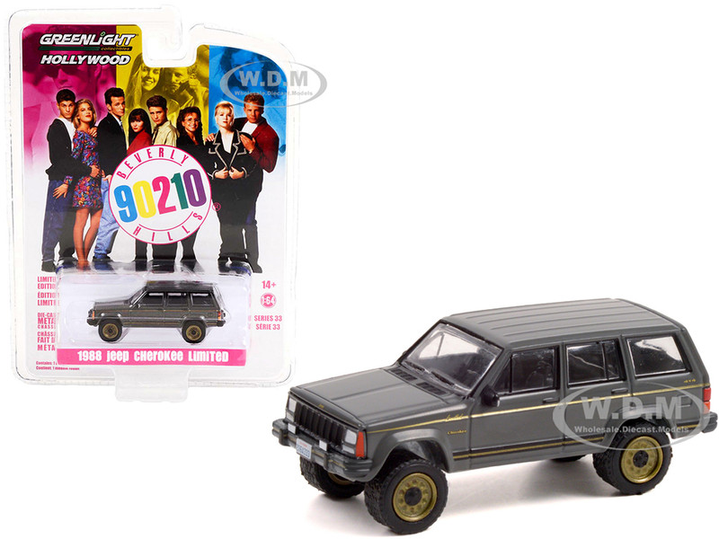 1988 Jeep Cherokee Limited Gray Metallic Beverly Hills 90210 1990-2000 TV Series Hollywood Series Release 33 1/64 Diecast Model Car Greenlight 44930 A