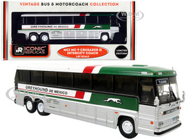1980 MCI MC-9 Crusader II Intercity Coach Bus Tijuana Greyhound de Mexico Vintage Bus & Motorcoach Collection 1/87 HO Diecast Model Iconic Replicas 87-0324