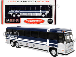 1980 MCI MC-9 Crusader II Intercity Coach Bus New York Express Short Line Bus Company Vintage Bus & Motorcoach Collection 1/87 HO Diecast Model Iconic Replicas 87-0328