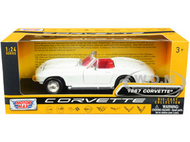 1967 Chevrolet Corvette C2 Convertible White Red Interior History of Corvette Series 1/24 Diecast Model Car Motormax 73224