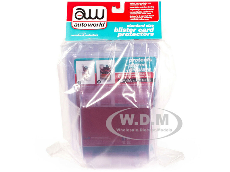 Standard Size 6 Blister Card Protectors for 1/64 Scale Blister Cards Auto World AWDC023