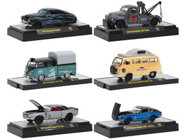 Auto Thentics 6 Piece Set Release 39 IN DISPLAY CASES 1/64 Diecast Model Cars by 