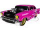 1957 Chevrolet 150 Sedan Medium Pink Pearl Black Hood Graphics Limited Edition 7000 pieces Worldwide 1/24 Diecast Model Car M2 Machines 40300-90 A