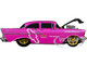 1957 Chevrolet 150 Sedan Medium Pink Pearl Black Hood Graphics Limited Edition 7000 pieces Worldwide 1/24 Diecast Model Car M2 Machines 40300-90 A