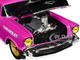 1957 Chevrolet 150 Sedan Medium Pink Pearl Black Hood Graphics Limited Edition 7000 pieces Worldwide 1/24 Diecast Model Car M2 Machines 40300-90 A