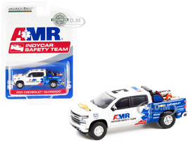 2021 Chevrolet Silverado Pickup Truck AMR IndyCar Safety Team Safety Equipment in Truck Bed NTT IndyCar Series 2021 Hobby Exclusive 1/64 Diecast Model Car Greenlight 30317
