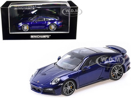 2020 Porsche 911 Turbo S with Sunroof Blue Metallic Limited Edition 312 pieces Worldwide 1/43 Diecast Model Car Minichamps 410069471