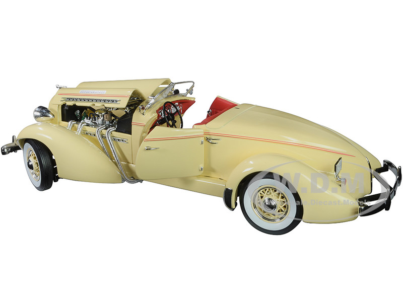 1935 Auburn 851 Speedster Cream Red Interior 1/18 Diecast Model