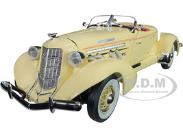 1935 Auburn 851 Speedster Cream Red Interior 1/18 Diecast Model Car Auto World AW297