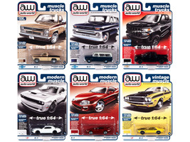 Autoworld Premium 2021 Set B of 6 pieces Release 5 1/64 Diecast Model Cars by Autoworld 64342 B