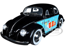 1959 Volkswagen Beetle Black with Graphics I Love the 50's Series 1/24 Diecast Model Car Jada 31382