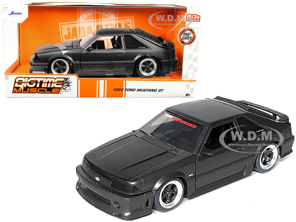 1989 Ford Mustang GT 5.0 Matt Black Metallic Matt Black Hood