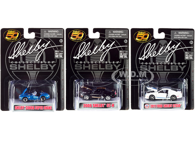 Carroll Shelby 50th Anniversary 3 piece Set 2022 Release 1/64 Diecast Model Cars Shelby Collectibles 16403 P