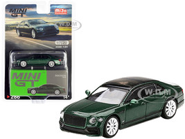Bentley Flying Spur Sunroof Verdant Green Metallic Black Top Limited Edition 2400 pieces Worldwide 1/64 Diecast Model Car True Scale Miniatures MGT00286