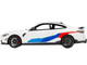 BMW M4 G82 M-Performance Alpine White Black Top Blue Red Graphics 1/18 Model Car Top Speed TS0350