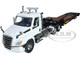 2018 Freightliner Cascadia Day Cab Fontaine Traverse HT Hydraulic Tail Trailer White Black 1/34 Diecast Model First Gear 10-4264