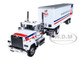Mack Super-Liner Day Cab 40' Vintage Trailer White with Stripes The Greatest Name in Trucks 1/64 Diecast Model DCP First Gear 60-0986