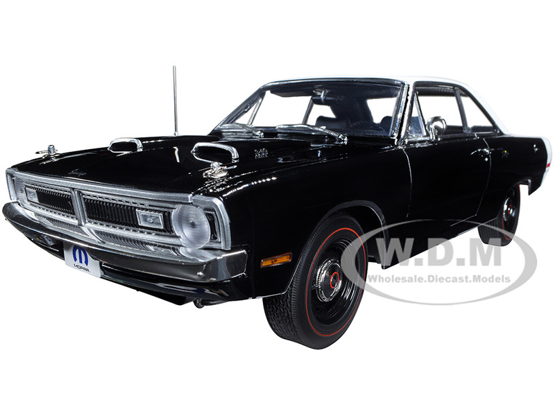 1970 Dodge Dart Swinger 340 Black with White Vinyl Top and White Tail  Stripe Limited Edition to 536 pieces Worldwide 1/18 Diecast Model Car by  ACME