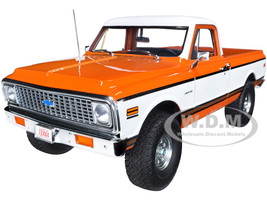 1972 Chevrolet K10 4x4 Pickup Truck Orange White Limited Edition 1458 pieces Worldwide 1/18 Diecast Model Car ACME A1807213