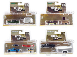 Hitch & Tow Set of 4 pieces Series 24 1/64 Diecast Model Cars Greenlight 32240