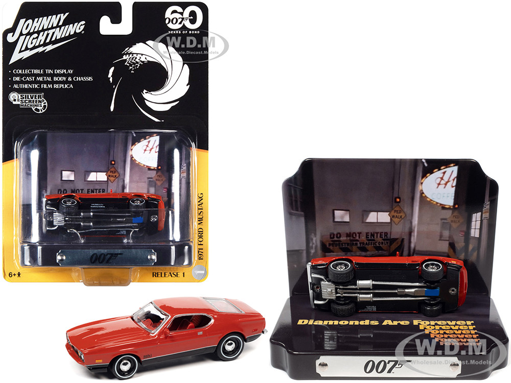 1971 Ford Mustang Mach 1 Red Collectible Tin Display 007 James Bond  Diamonds Are Forever 1971